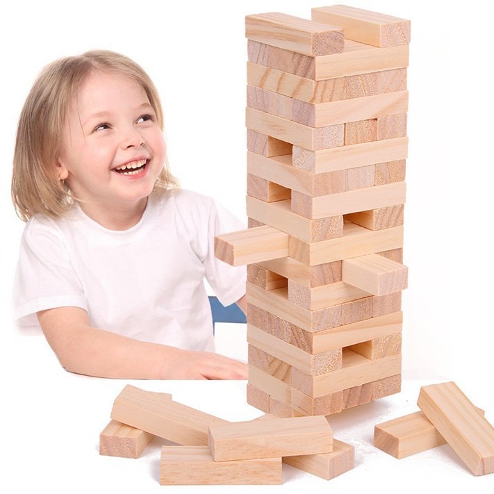Kids Education Login - natural log wooden stacking blocks, kindergarten
