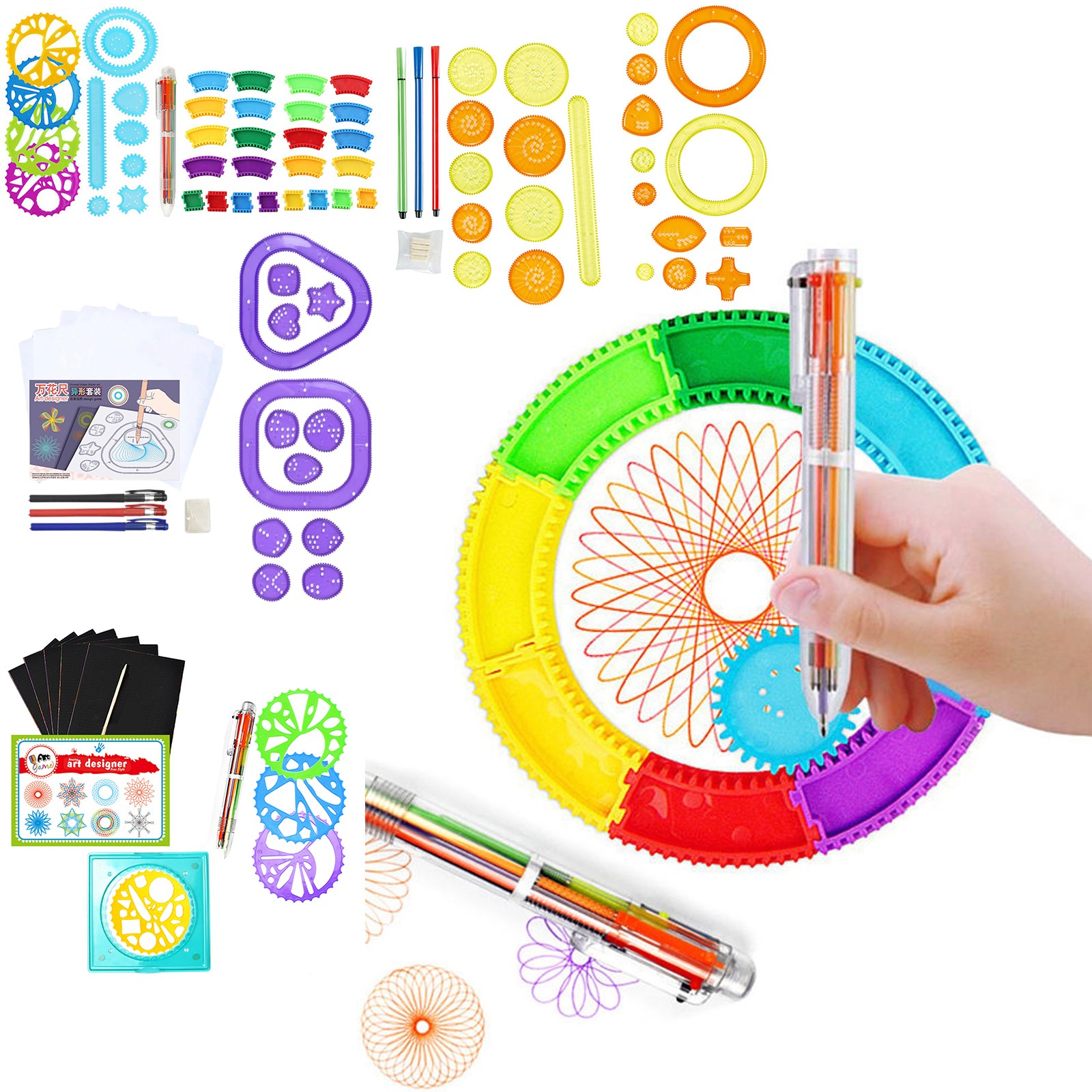 Kids Education Kit - Colorful Spirograph Set Kids Magic Art