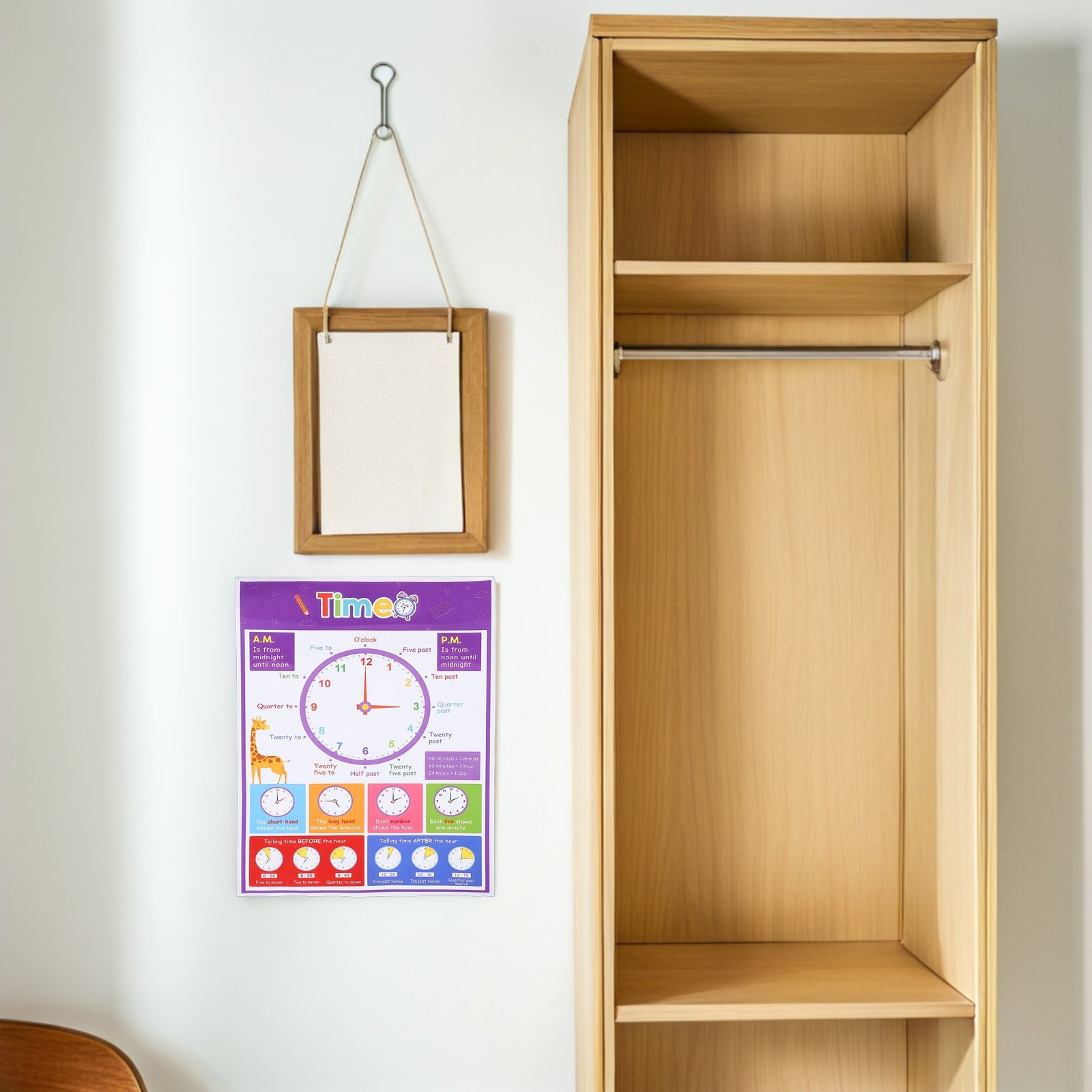 Kids Education Wallpaper - Time Teaching Poster for Kids Educational