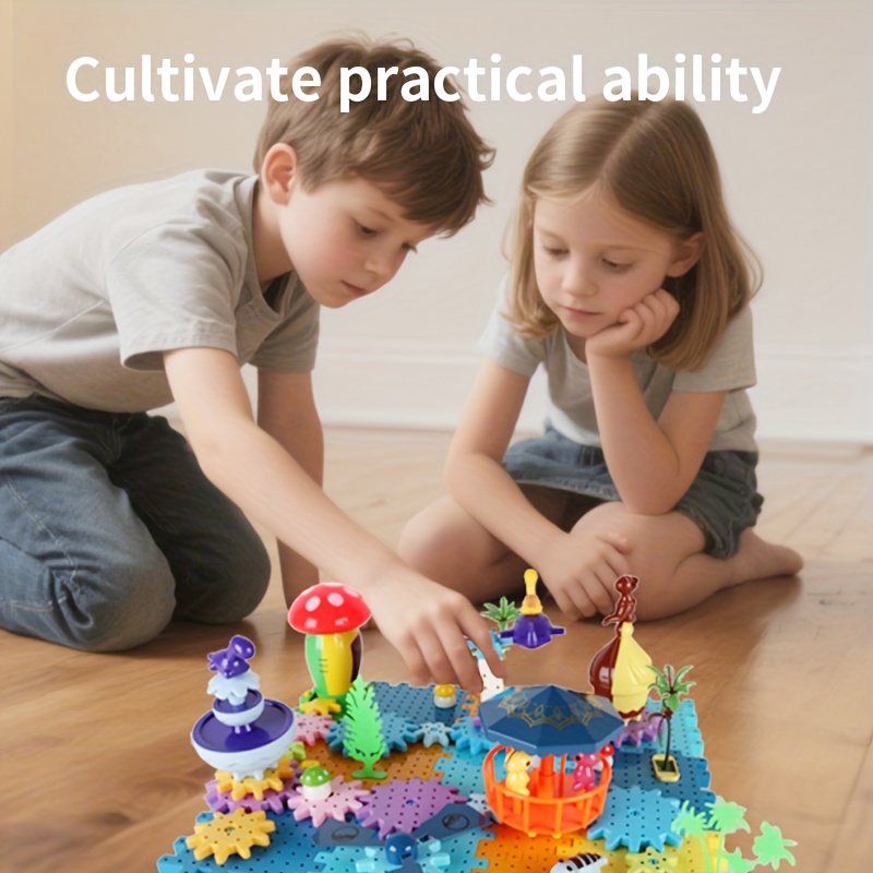 Kid Education - Dinosaur Gear Building Blocks with Luminous
