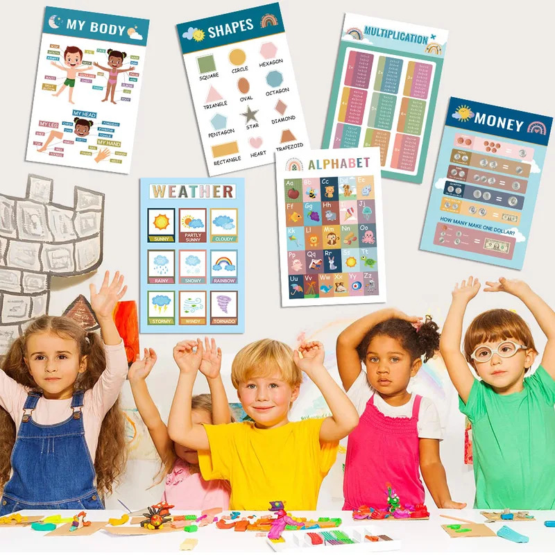 Kids Education Wallpaper - 16Pcs Montessori Enlighten Early Education English