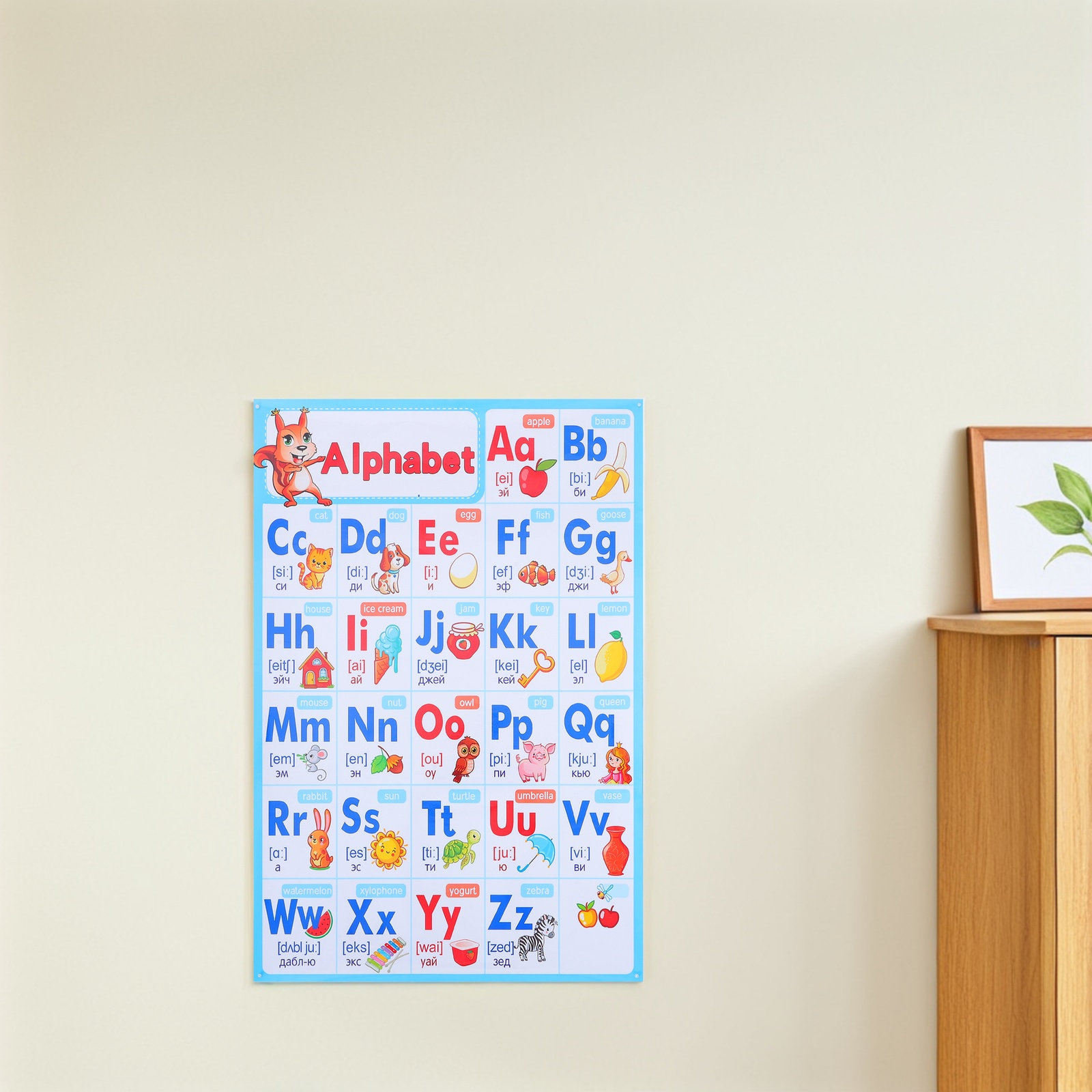 Kids Education Wallpaper - Alphabet Poster Chart Abc Preschool Classroom