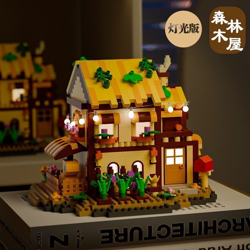 Kids Education Login - NEW Forest Cabin Mini Building Bricks