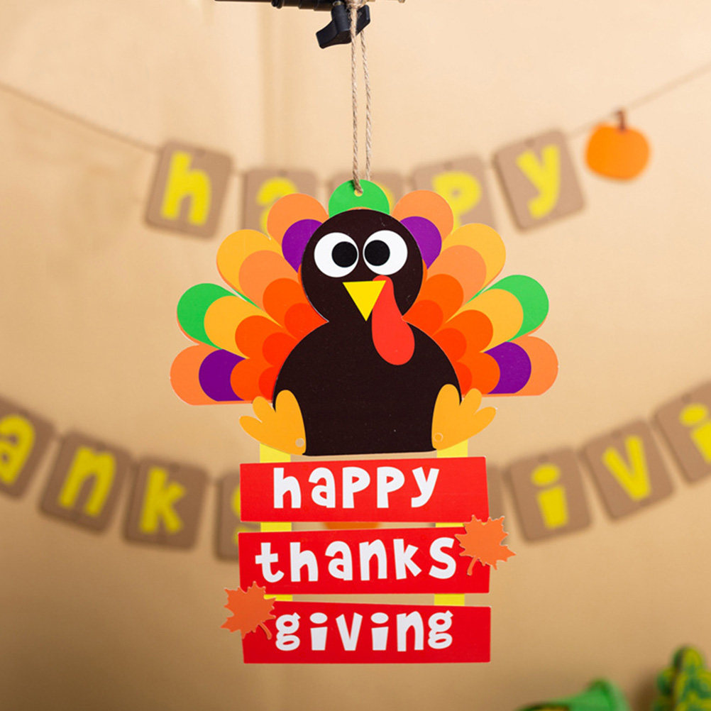 Kids Education Wallpaper - 2Pcs Turkey Hanging Decorations Thanksgiving Crafting