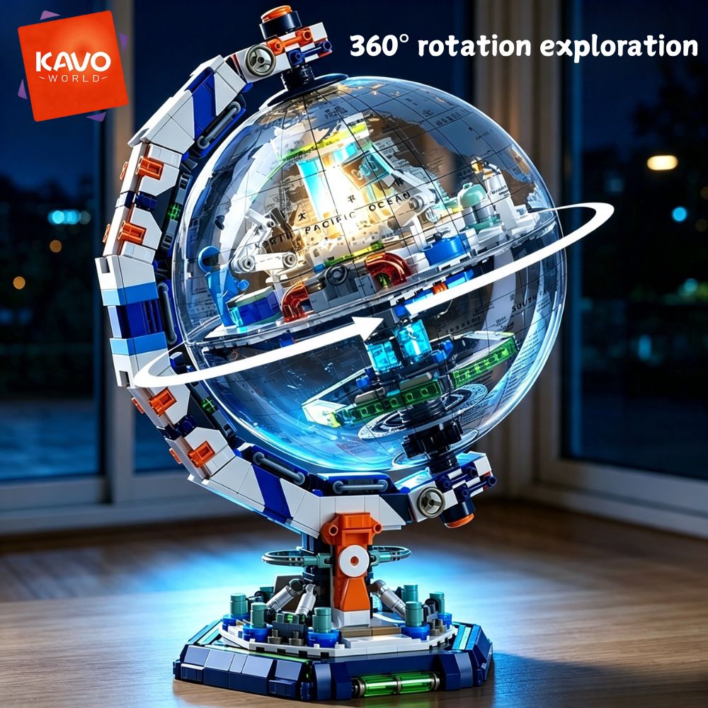 Globe Interactive Light - KAVOWORLD 1793pcs Space Station Building Blocks