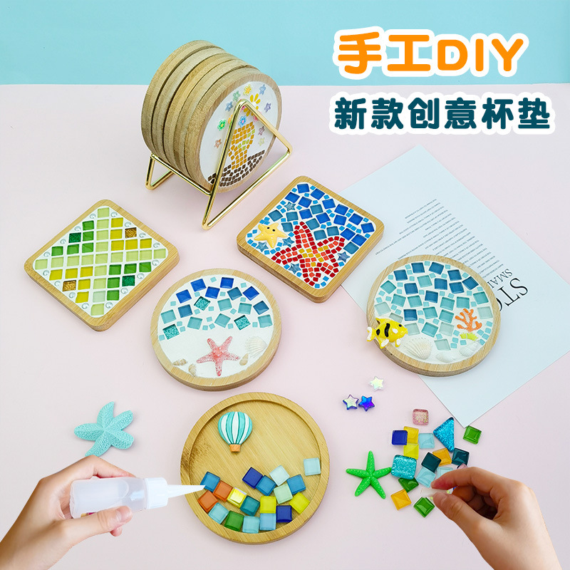 Kids Education Kit - Mosaic Coaster DIY Handmade Educational Craft