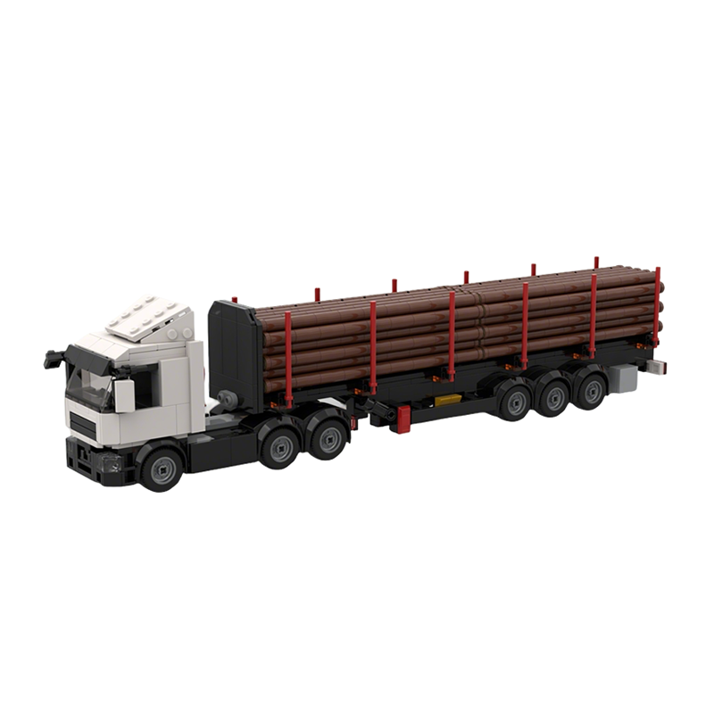 Kids Education Login - 215pcs MOC City Cargo Log Trailer