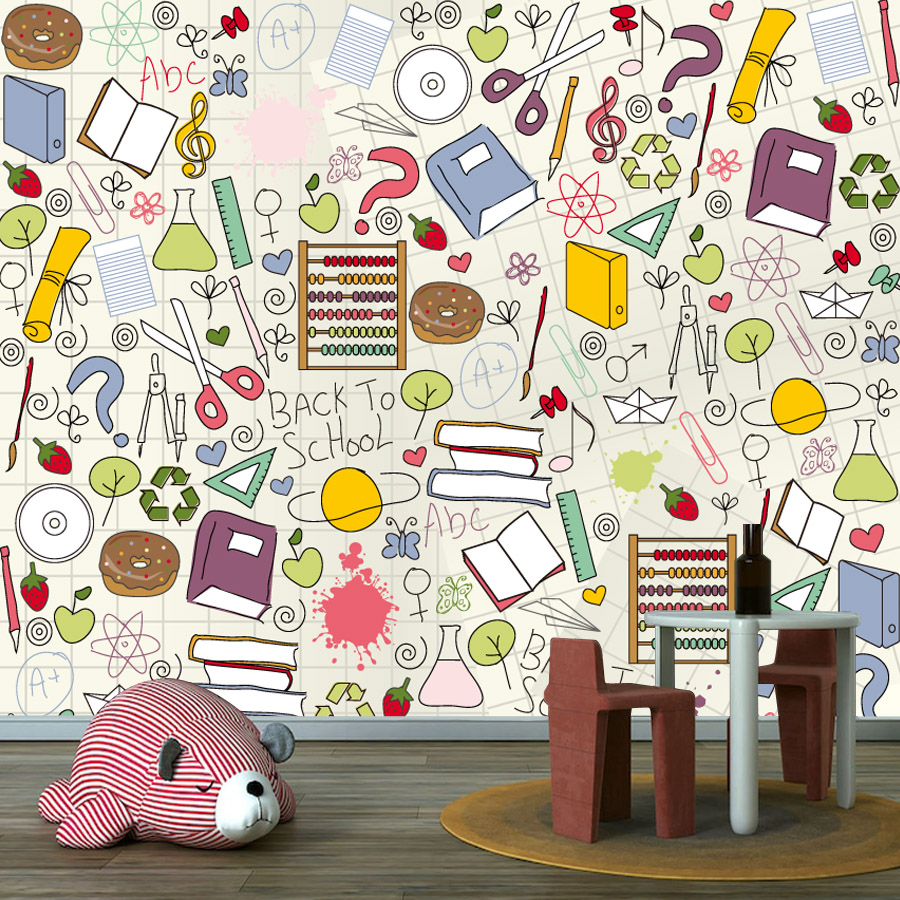 Kids Education Wallpaper - Custom Easy to Apply Peel and