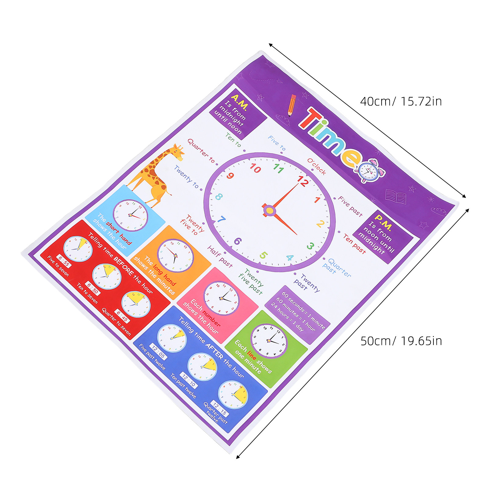 Time Teaching Poster for Kids  - đánh giá và giá Kids Education Wallpaper