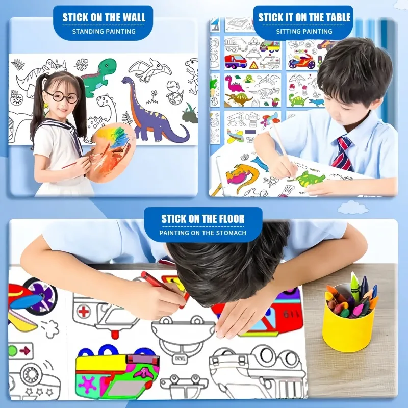 Kids Coloring Paper Roll Stick - đánh giá và giá Kids Education Wallpaper