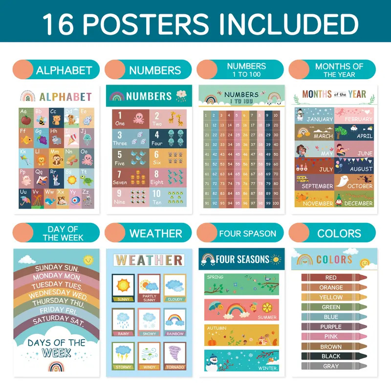 16Pcs Montessori Enlighten Ear - đánh giá và giá Kids Education Wallpaper