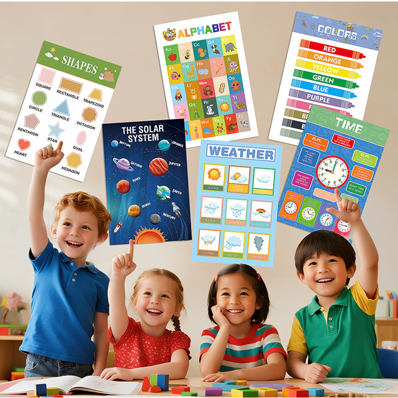 12Pcs Educational Posters for  - đánh giá và giá Kids Education Wallpaper