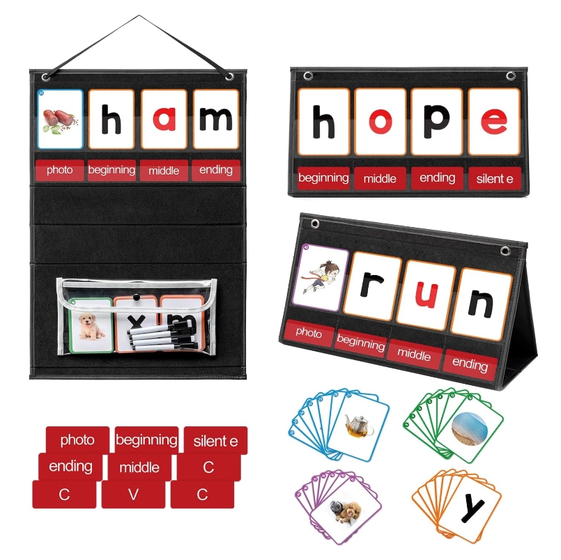 CVC Word Building Pocket Chart - đánh giá và giá Phonics Card Game
