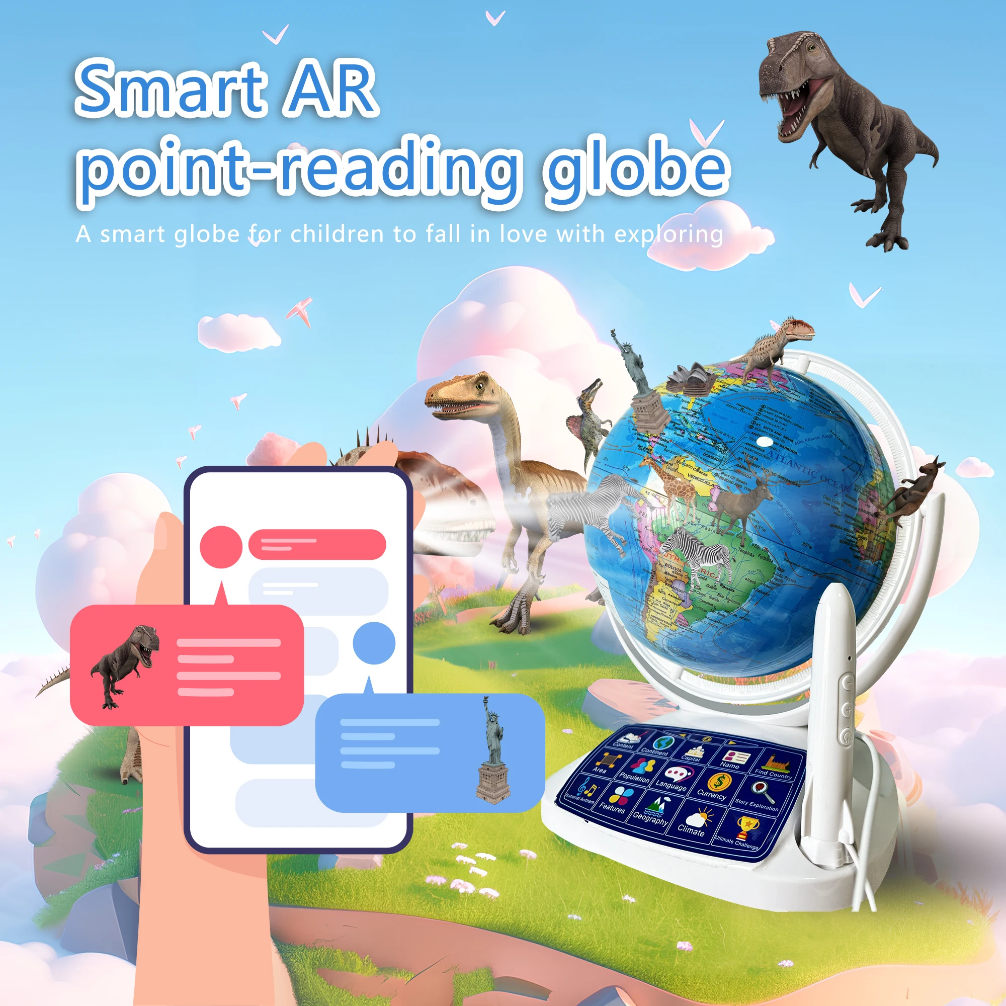 AR Interactive Smart Globe Kid - đánh giá và giá Globe Interactive Light