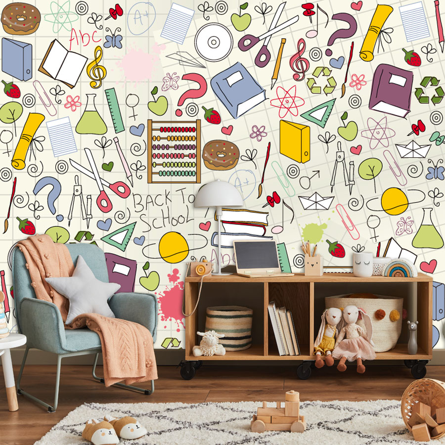 Custom Easy to Apply Peel and  - đánh giá và giá Kids Education Wallpaper